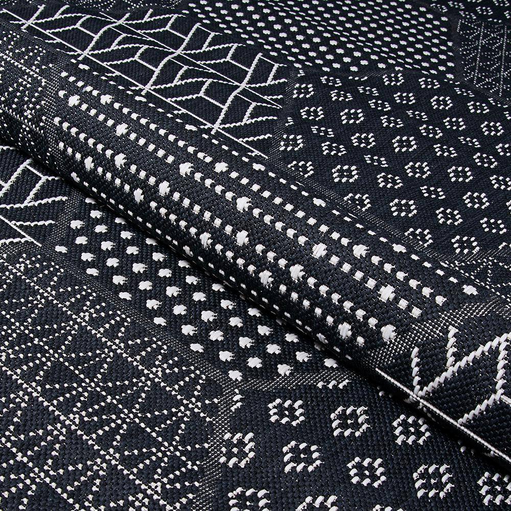 Couristan Afuera Black and Gray Synthetic Rectangular Area Rug