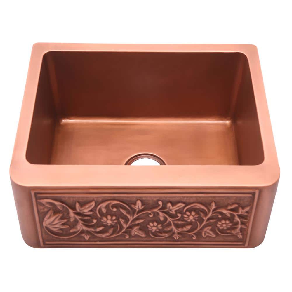Cilantro 30'' Copper Farmhouse Apron Single Bowl Sink