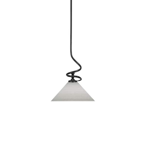 Unbranded Royale 100 W 1-Light Matte Black Standard Mini Pendant Light with Glass Shade