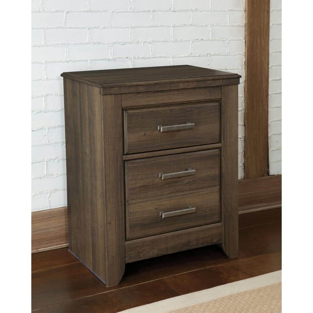 Juararo Dark Brown 3-Drawer Transitional Nightstand
