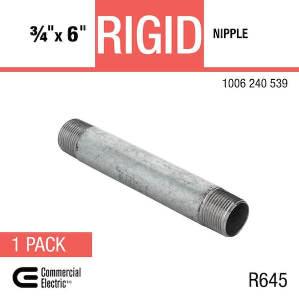 Commercial Electric - 3/4 in. x 6 in. Rigid Metal Conduit (RMC) Nipple