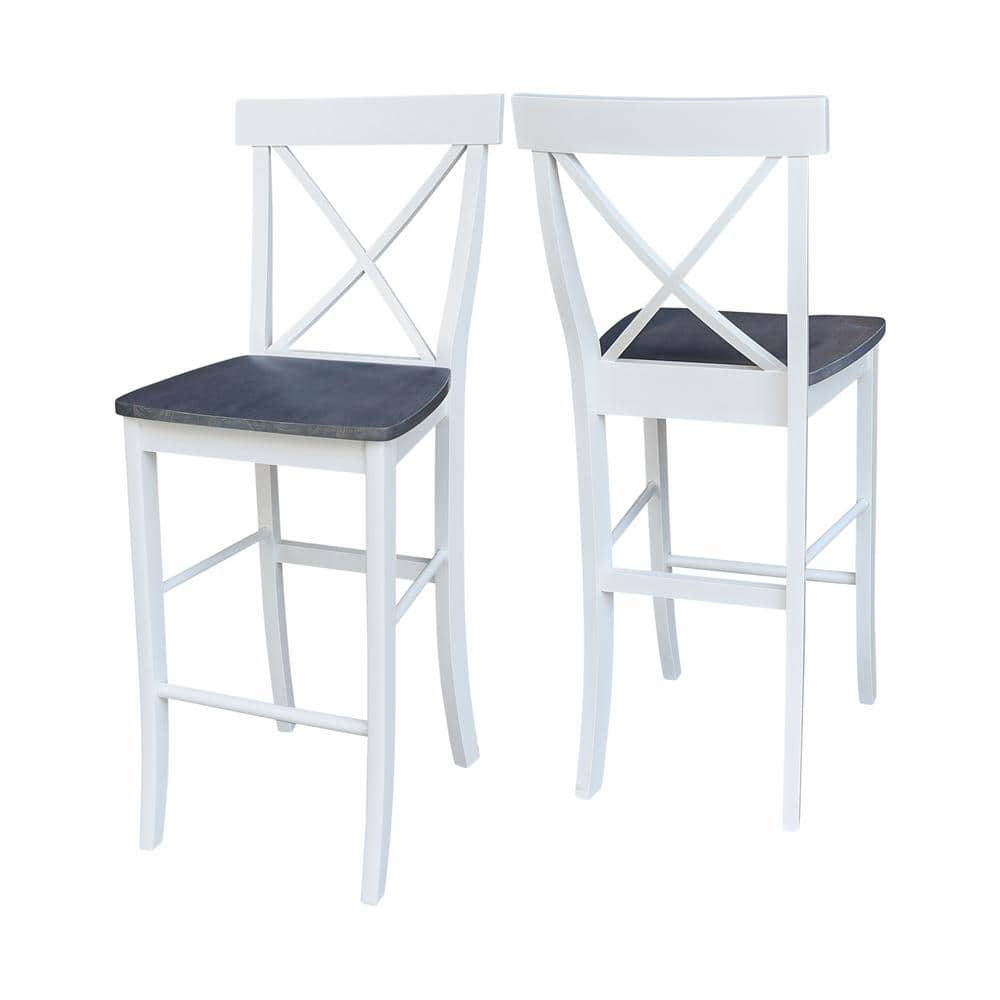 Heather Gray Solid Parawood Traditional X-Back Barstool