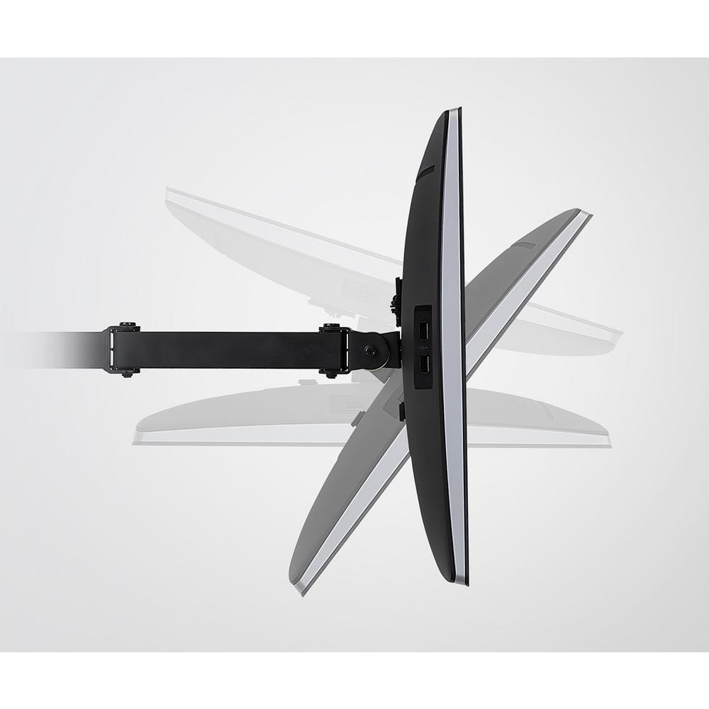 Black Dual Monitor Desk Mount with Adjustable Arms