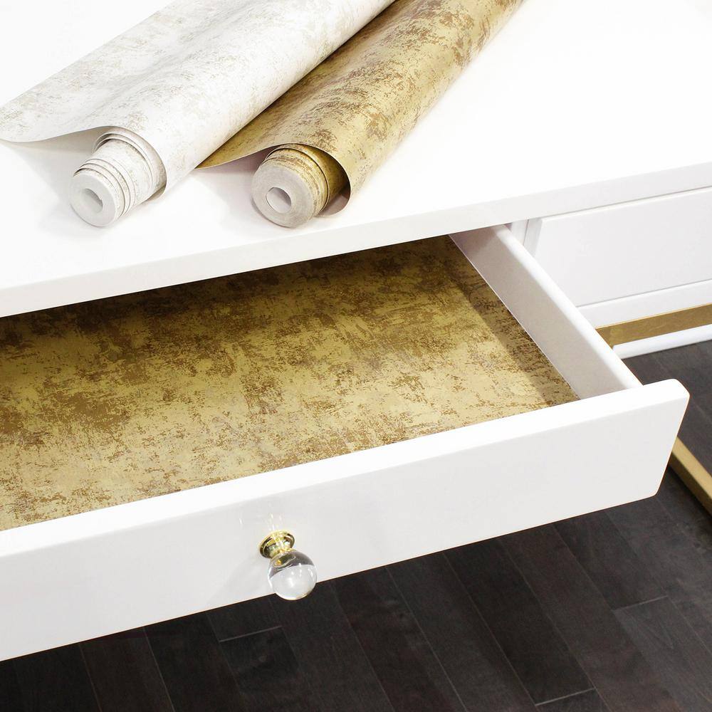 Gold Distressed Leaf Peel and Stick Wallpaper Roll