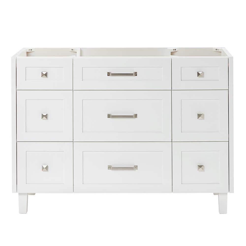 Monroe 48" White Solid Wood Single Bathroom Vanity