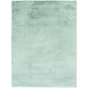 Piper Seafoam 5 ft. x 7 ft. Solid Polyester Area Rug
