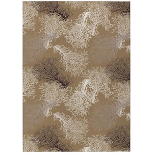 Surfside Taupe 3 ft. x 5 ft. Geometric Indoor/Outdoor Area Rug