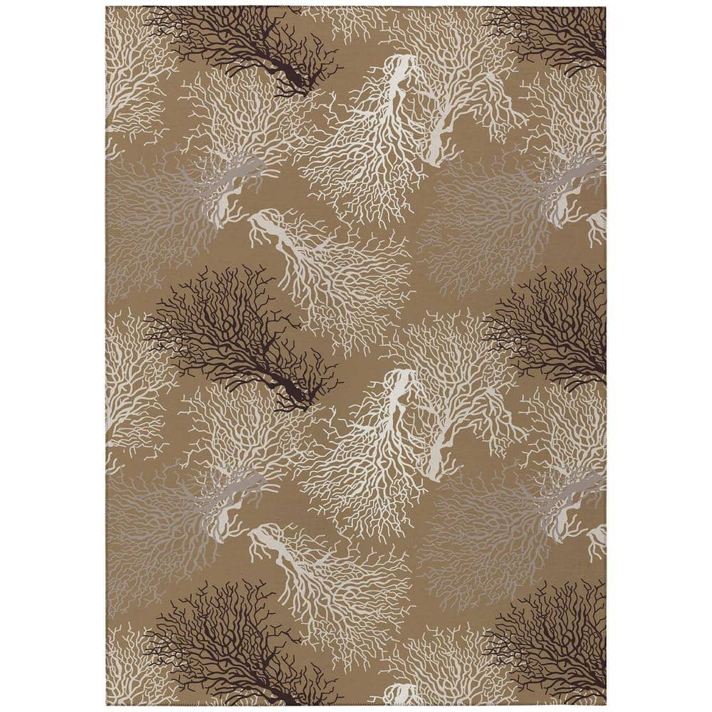 Surfside Taupe 5 ft. x 7 ft. 6 in. Geometric Indoor/Outdoor Area Rug