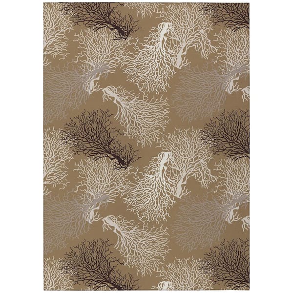 Addison Rugs Surfside Taupe 5 ft. x 7 ft. 6 in. Geometric Indoor/Outdoor Area Rug