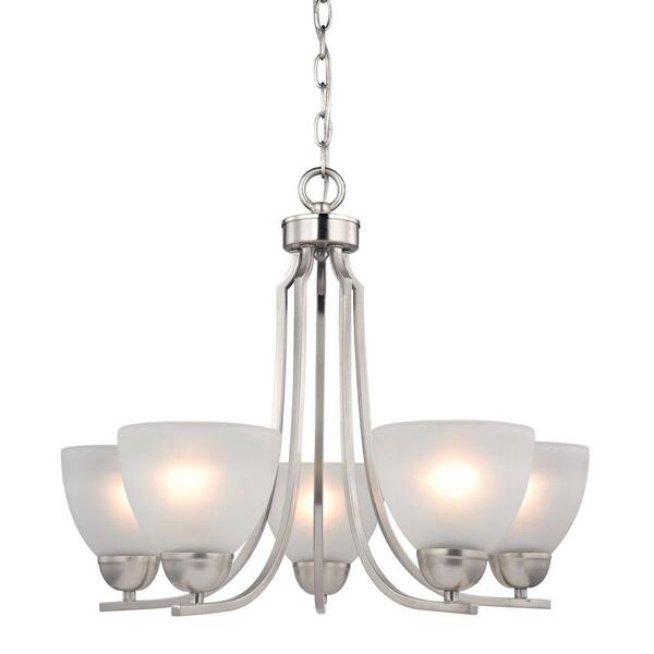 Titan Lighting Kingston 5-Light Brushed Nickel Ceiling Chandelier