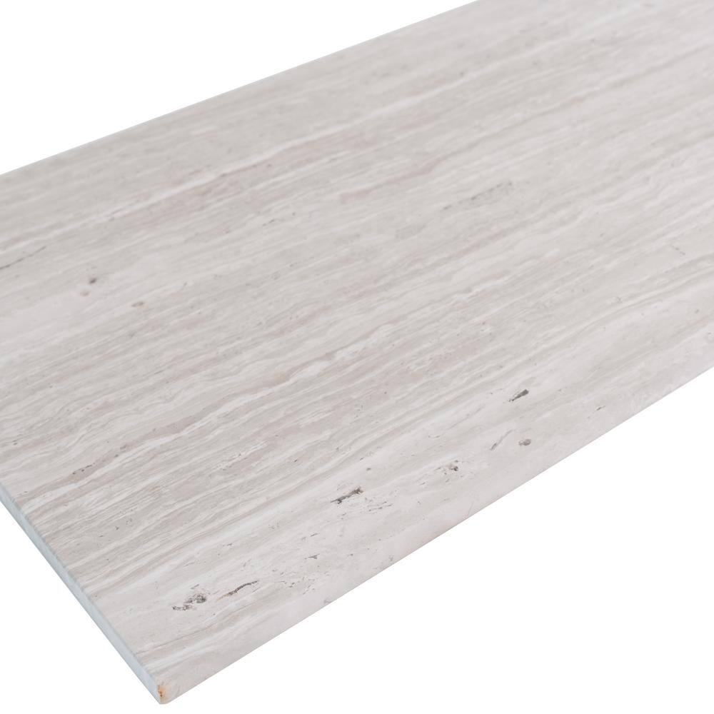 24" x 12" Polished Beige Marble Look Wall & Floor Tile