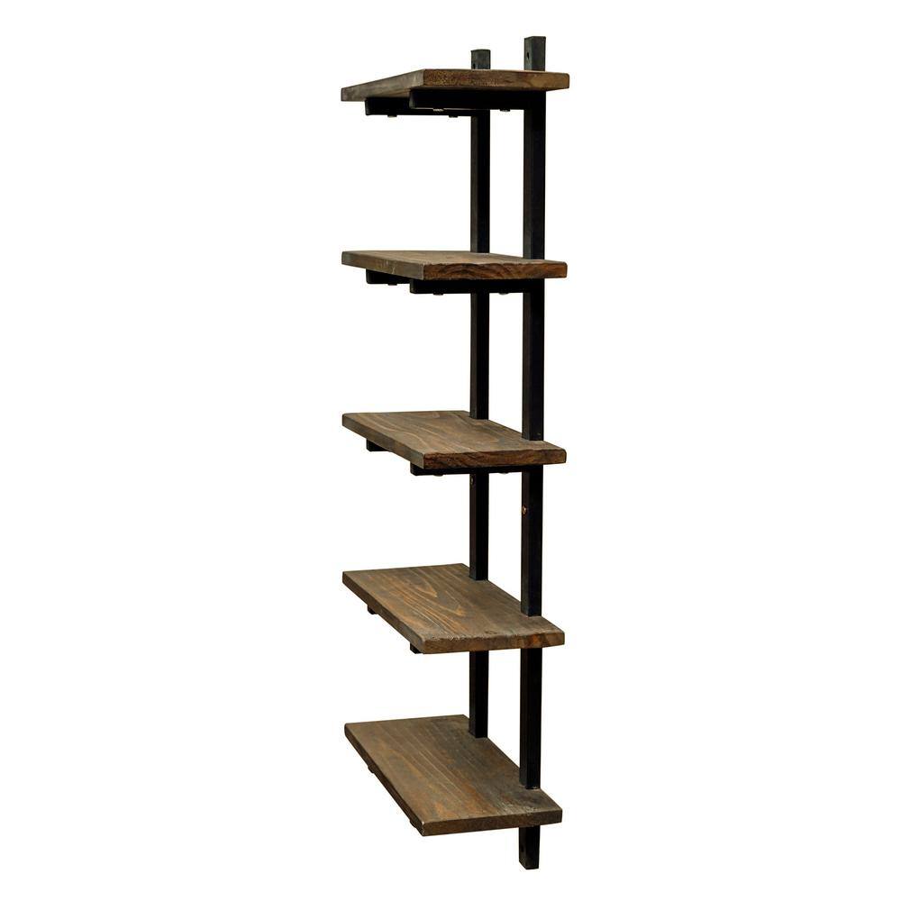 Pomona Rustic Farmhouse 48" Solid Pine Wood Bath Wall Shelf