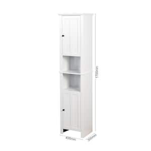 15.75 in. W x 11.81 in. D x 66.93 in. H White Linen Cabinet with 6 Shelves