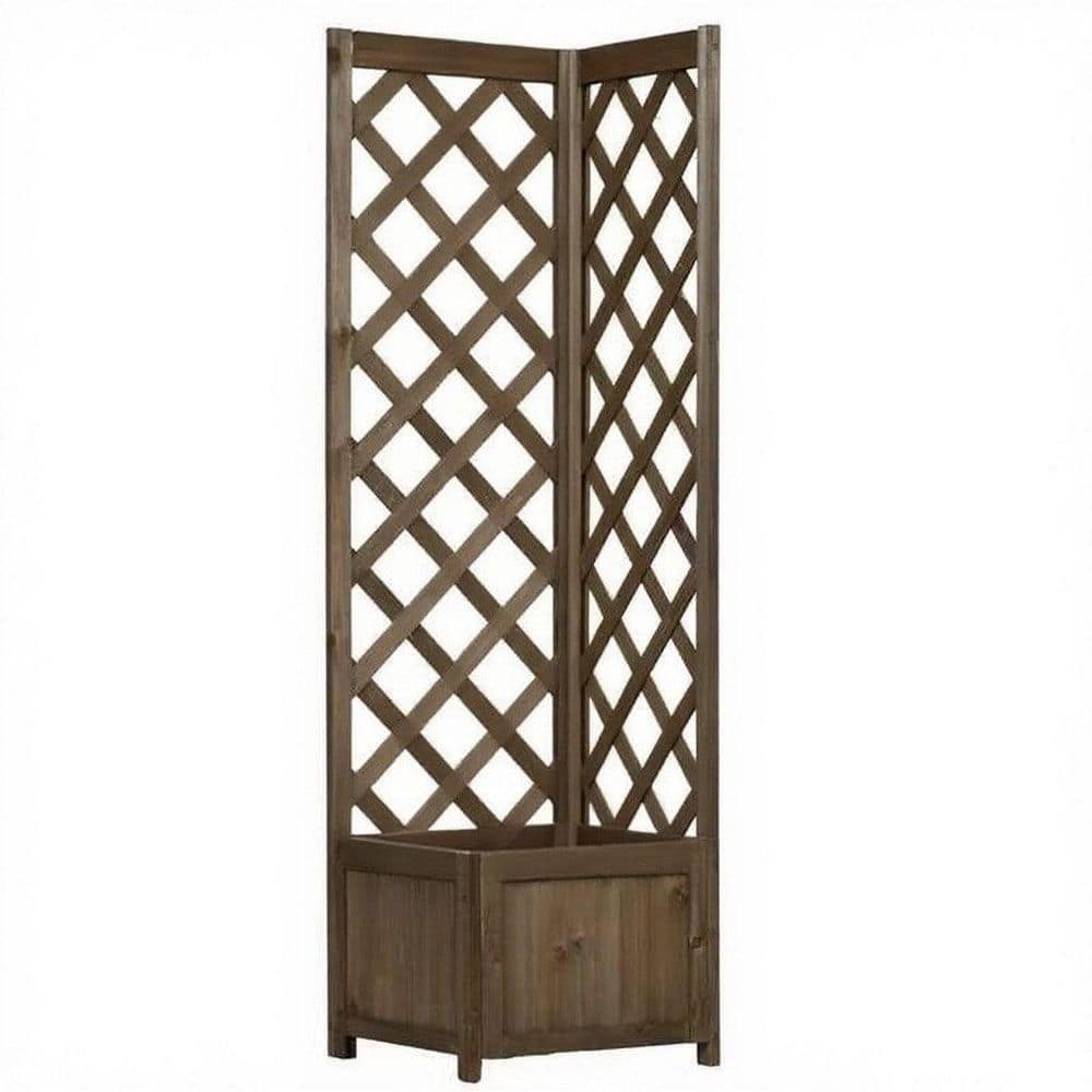 Corner Raised Garden Bed with Dual Trellis, 15.75