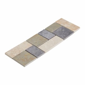 Continental Slate Multi-Colored 4 in. x 12 in. Porcelain Decorative Accent Floor and Wall Tile (0.33333 sq. ft. / piece)