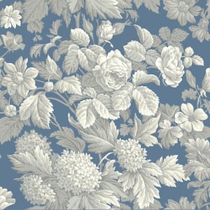 Antique Wedgwood Floral Paper Pre-Pasted Strippable Wallpaper Roll (Covers 56 Sq. Ft.)