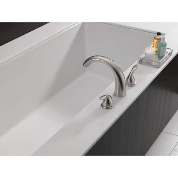 Classic 2-Handle Deck-Mount Roman Tub Faucet Trim Kit Only in Stainless (Valve Not Included)