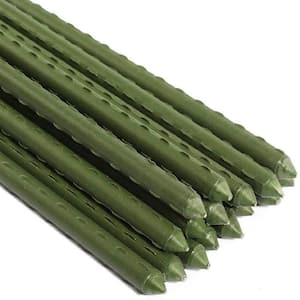 Sturdy Steel Garden Stakes 3 ft. Plastic Coated Plant Stakes, 10-Packs for Climbing Plants