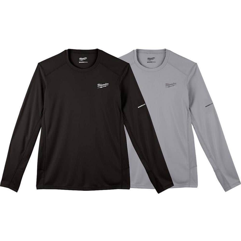 【2plan】24SS★ [MADE] [2PACK] Silket U-neck long-sleeve T LTS Tall 2 PACK Black & White Long Sleeve T-Shirts | Long