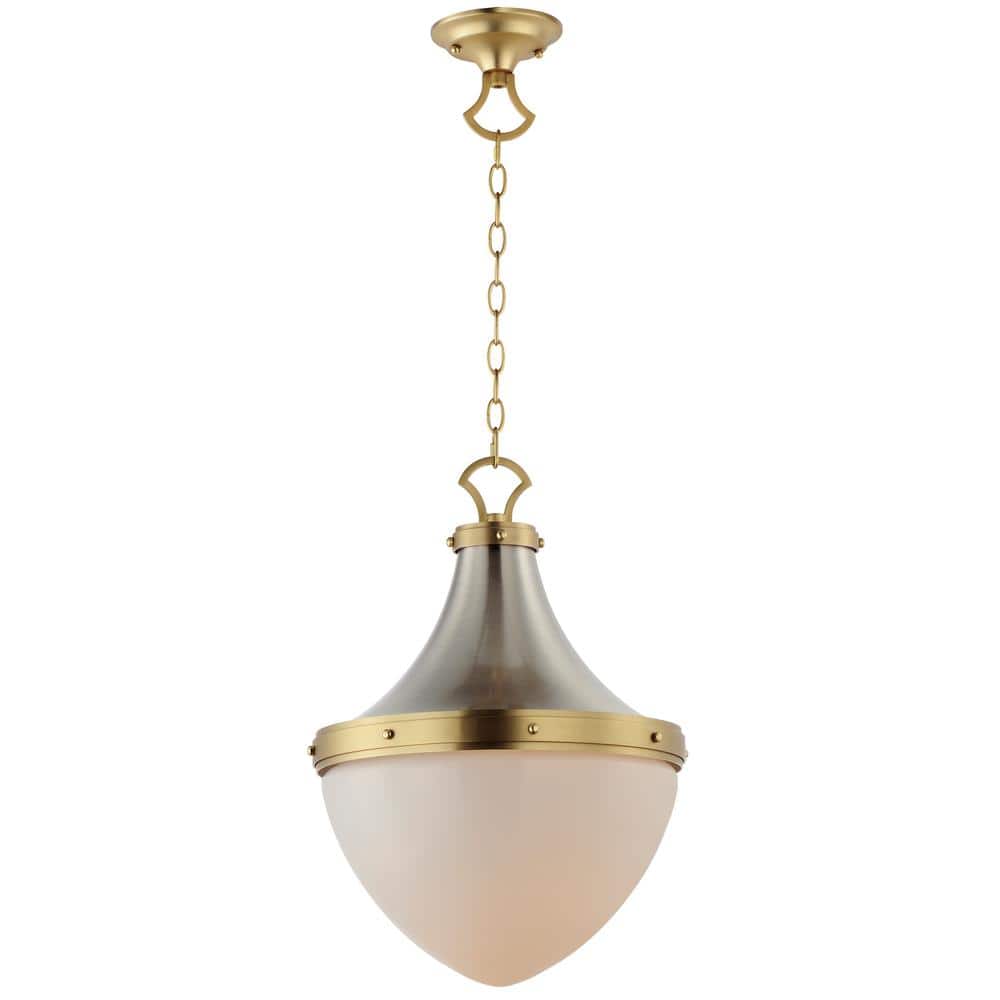 Maxim Lighting Conrad 15 in. 1Light Satin Brass Pendant Light 10386 The Home Depot