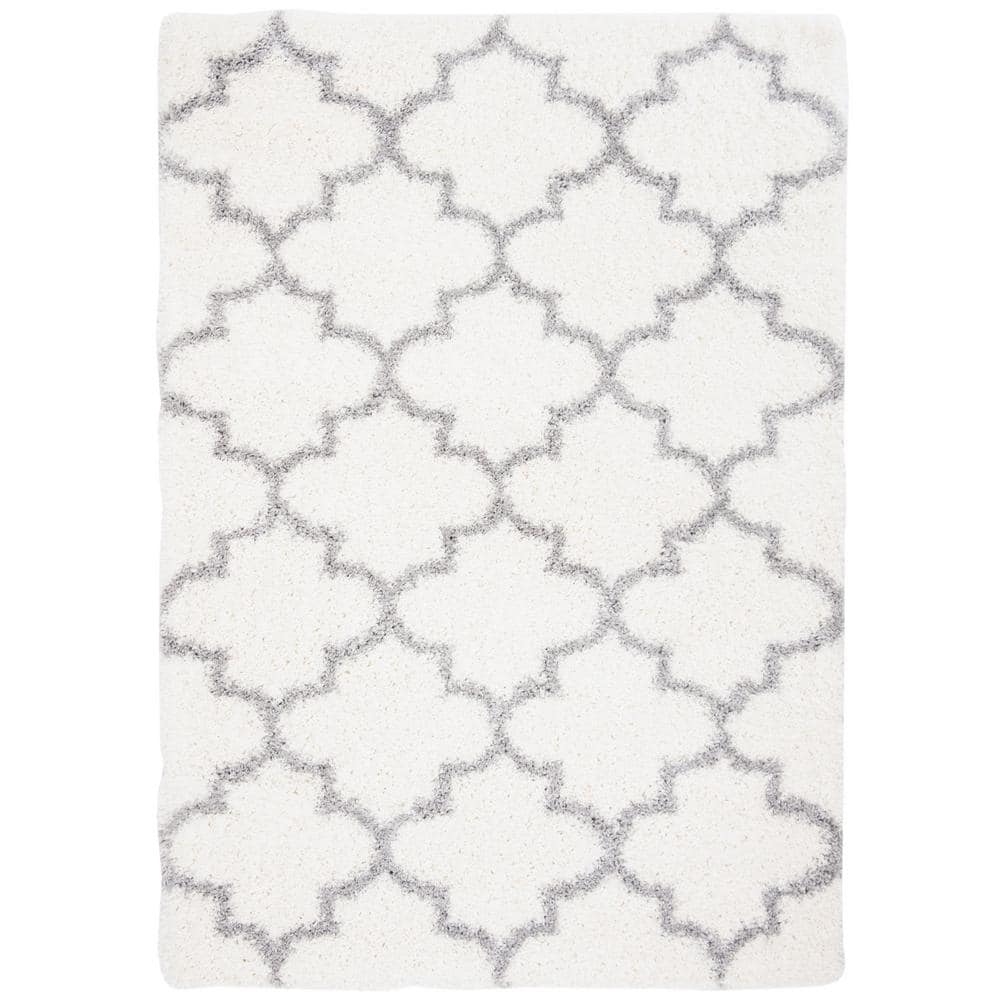 Fontana Gray and Cream 4' x 6' Shag Area Rug