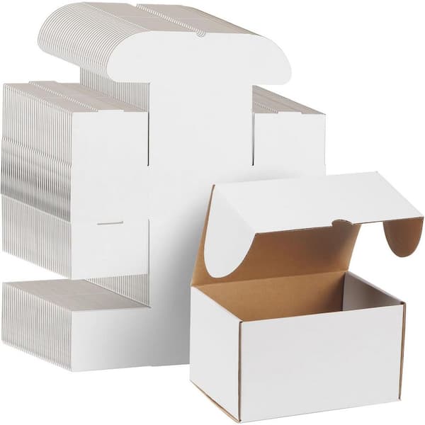 Unbranded 50 Pack 7 x 5 x 4 in. White Corrugated Cardboard Mailer Boxes for Small Business Shipping Mailing