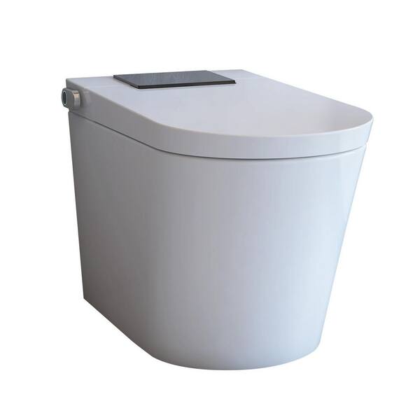 MEDUNJESS M-Z Elongated Smart Bidet Toilet 1.34 GPF in White with Auto Open/Close, Auto Flush, Heated Seat and Foot Sensor
