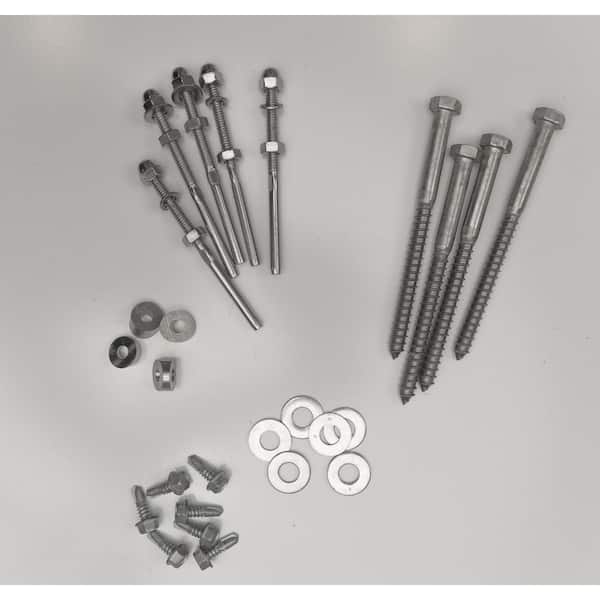 Unbranded - 12 ft. Aluminum Surface Mounted Railing Kit with Stainless Steel Cable for Cable Railing System