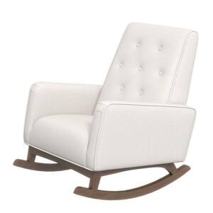 Dalston Modern Linen Upholstered Indoor Livingroom Rocking Accent Chair in Cream