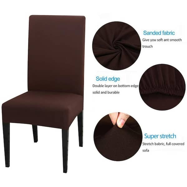 as described Coffee Non-brand Assorted Stretch Elastic Dining Chair Slip Cover Chair Seat Cover Fit 35-50cm 