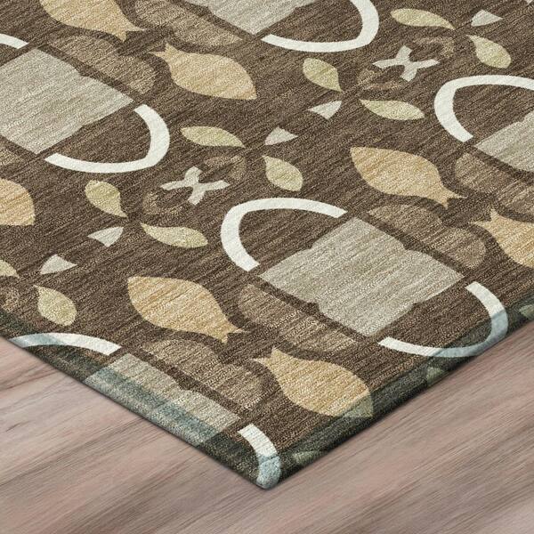 Chantille Machine Washable Indoor/Outdoor Abstract ACN2920 Chocolate 10 ft. x 14 ft. Area Rug