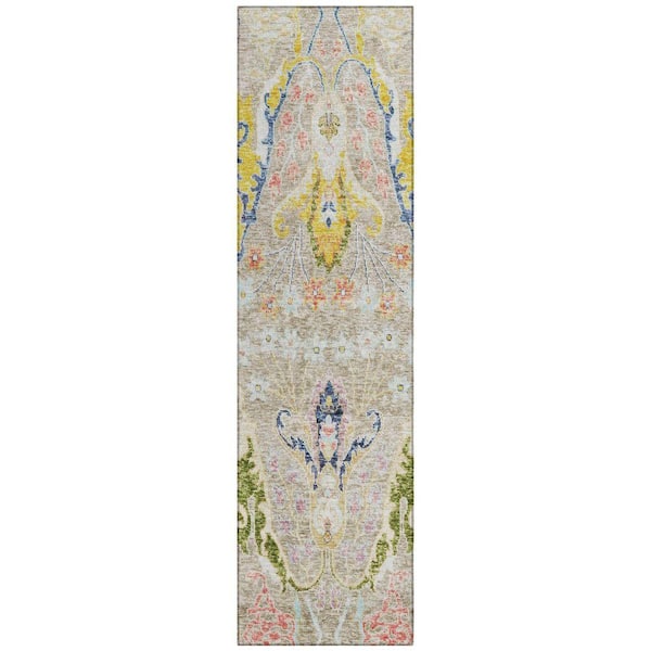 Chantille Machine Washable Indoor/Outdoor Abstract ACN1932 Beige 2 ft. 3 in. x 7 ft. 6 in. Runner Rug