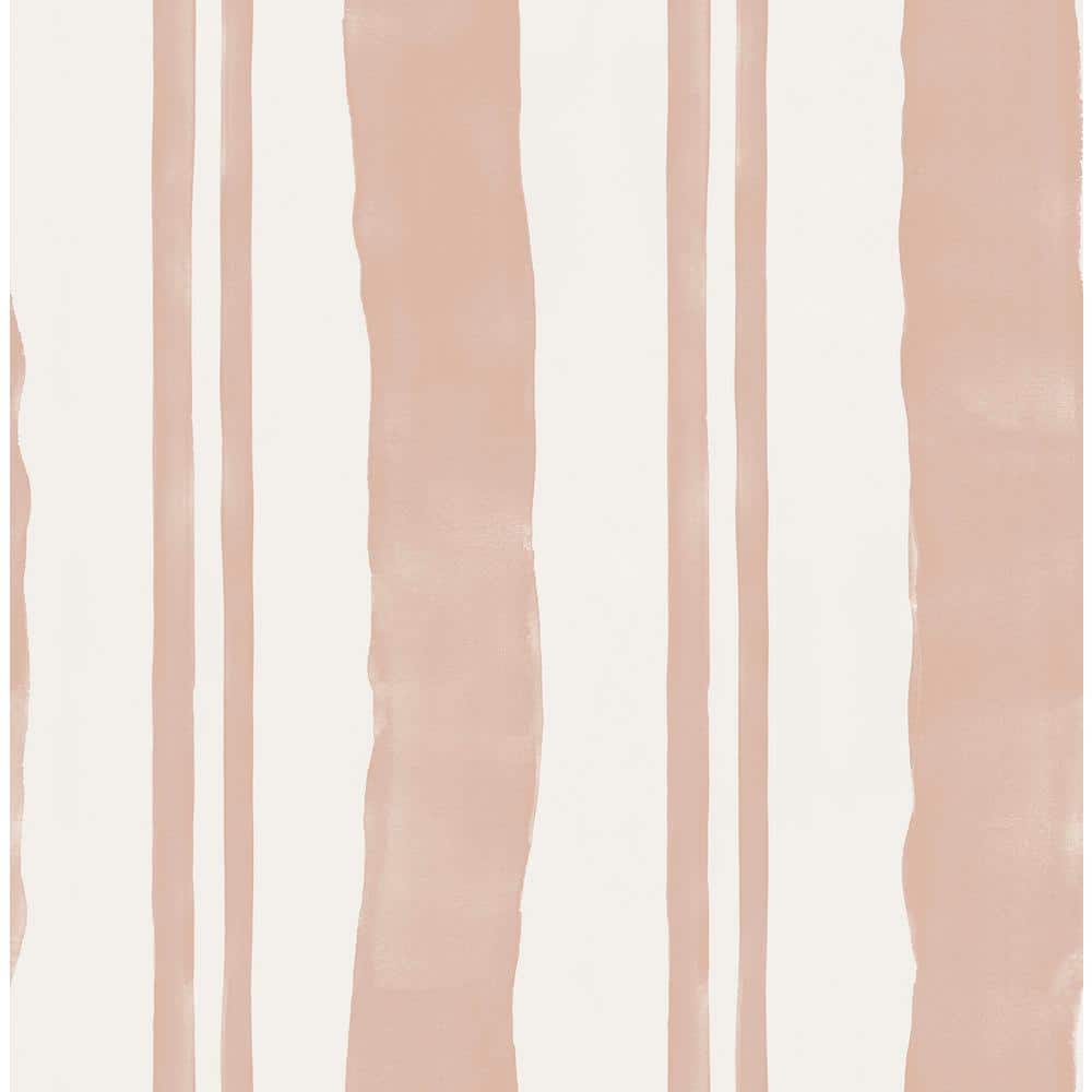 RoomMates Mr. Kate Winston Watercolor Stripe Matte Vinyl Pink Peel and