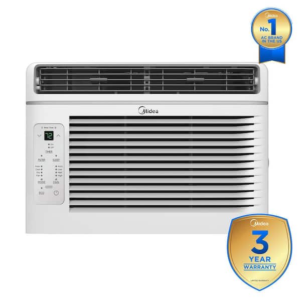 6,000 BTU Window AC Cools up to 250 sq. ft. with Remote, Sleep Mode, Timer, Drain Hose and Wi-Fi in White