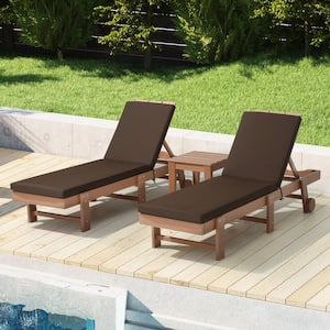 FadingFree (Set of 2) 21.5 in. x 26 in. x 2.5 in. Outdoor Patio Chaise Lounge Chair Cushion Set in Brown