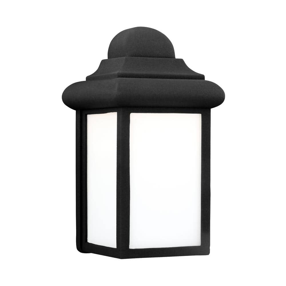 Generation Lighting Mullberry Hill 1-Light Black Outdoor 8.75 in. Wall Lantern Sconce