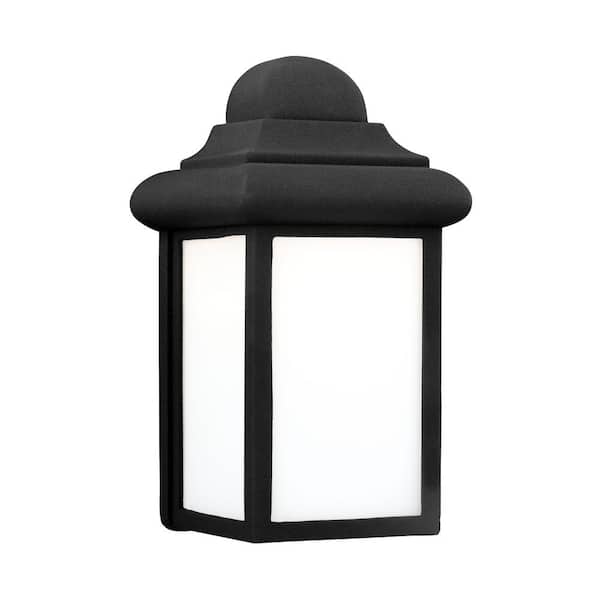 Mullberry Hill 1-Light Black Outdoor 8.75 in. Wall Lantern Sconce