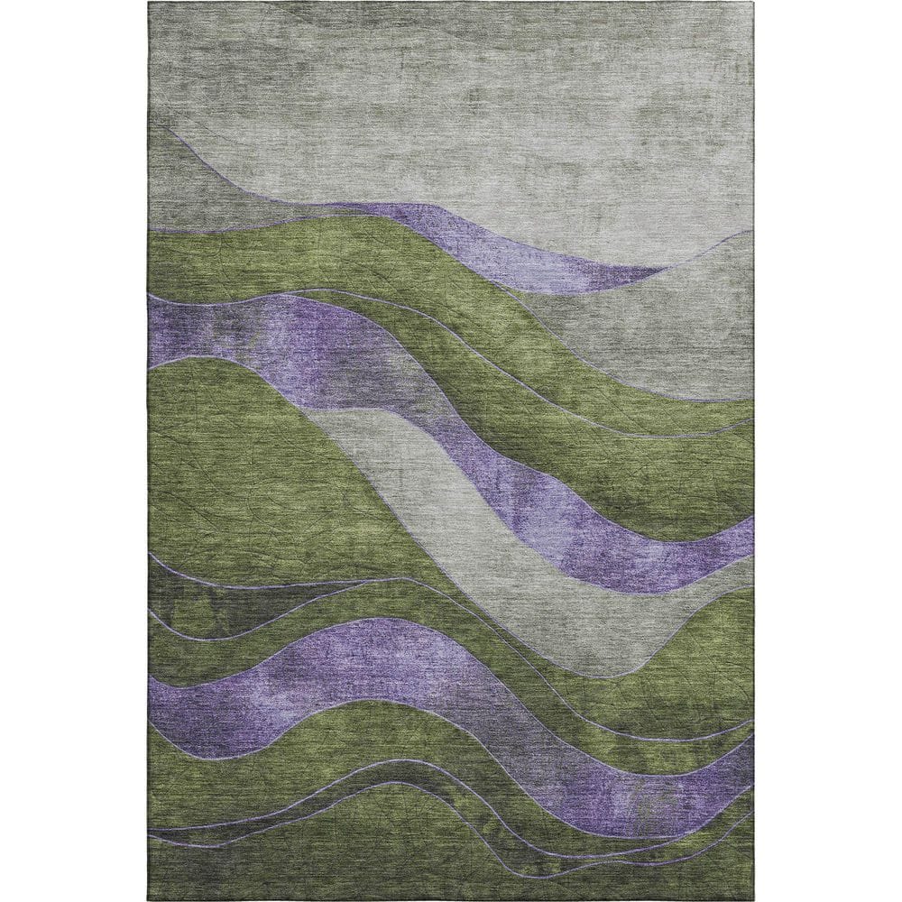 Addison Rugs Mayfield Premium Machine Washable Abstract AMF1892 Olive 3 ...