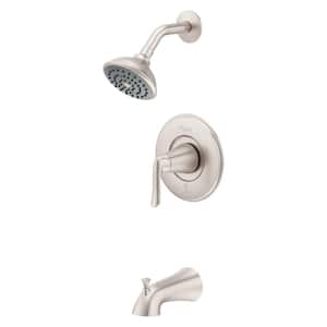 Willa 1-Spray Patterns with 1.8 GPM 4.438 in. Wall Mount Rain Spray Fixed Shower Head in Spot Defense Brushed Nickel