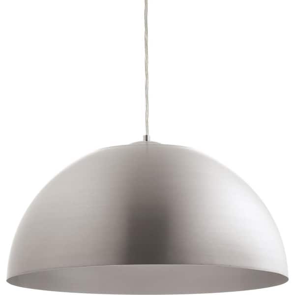 Progress Lighting Dome Collection 22 in. 29-Watt Satin Aluminum Integrated LED Modern Cord Hung Kitchen Pendant