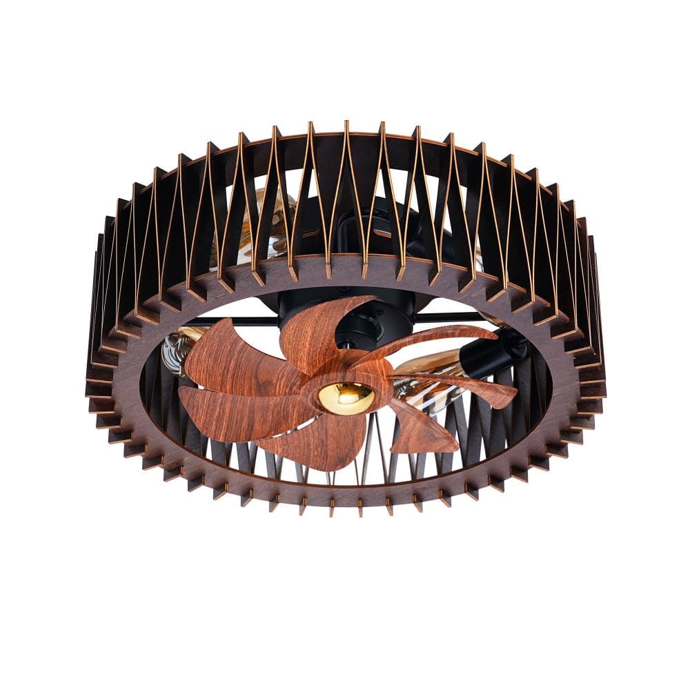"20"" Modern Flush Mount Ceiling Fans with Light and Remote Control, 6 Speeds, Quiet Motor, 4 x E26, No Bulbs Included" price history on PriceWatchPro