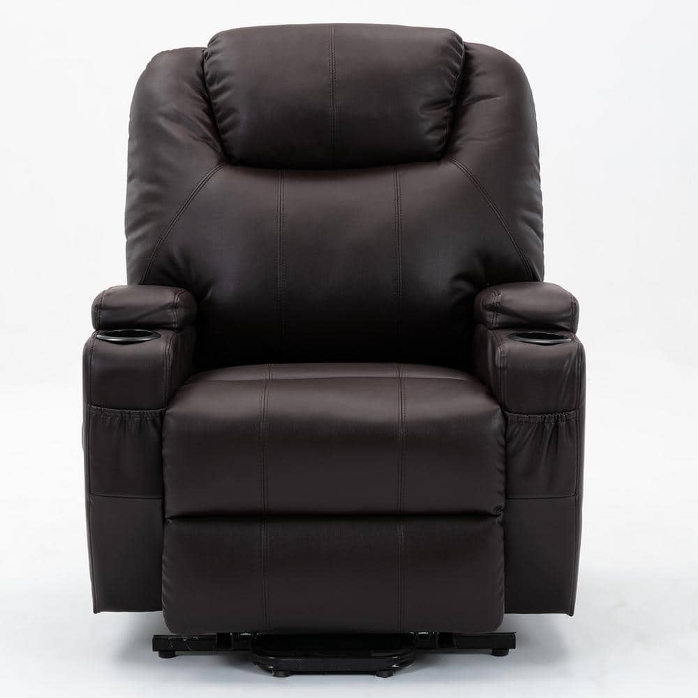 32 in. Lift or Tilt Leather Massage Recliner with 8 Vibrating Massage Point