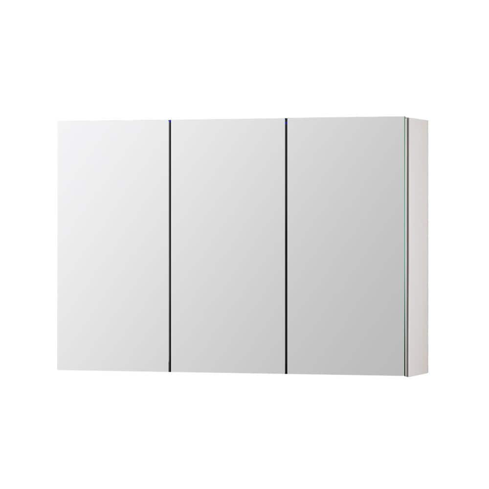 48 in. W x 36 in. H Large Rectangular Silver Copper Surface Mount Medicine Cabinet with Mirror and Soft-Close -  FORCLOVER, TAKLMCS-4836