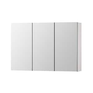 48 in. W x 36 in. H Large Rectangular Silver Copper Surface Mount Medicine Cabinet with Mirror and Soft-Close