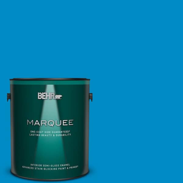 BEHR MARQUEE 1 gal. #MQ4-57 Celebration Blue One-Coat Hide Semi-Gloss Enamel Interior Paint & Primer