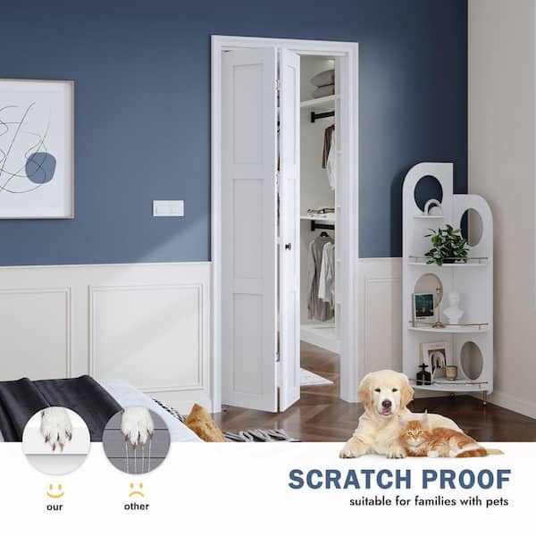 Fredbeck 32 in. x 80 in. 3-Lite Panel White Finshed Solid Core