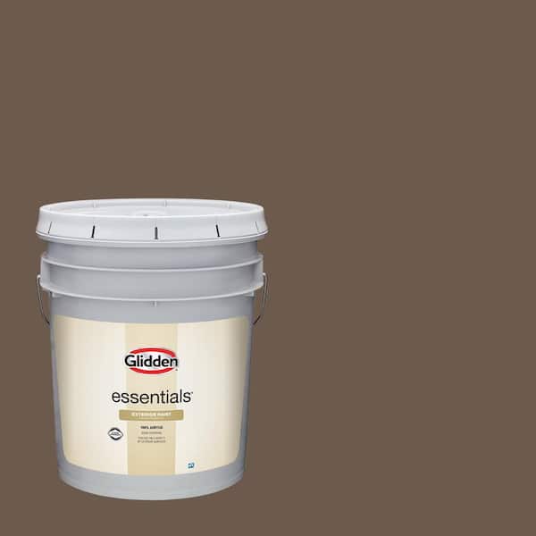 Glidden Essentials 5 gal. PPG1077-7 Coffee House Satin Exterior Paint