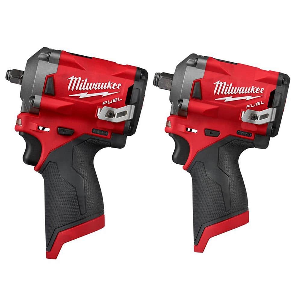 Milwaukee M12 FUEL 12V Lithium-Ion Brushless Cordless Stubby 3/8 in. Impact Wrench and Stubby 1/2 in. Impact Wrench