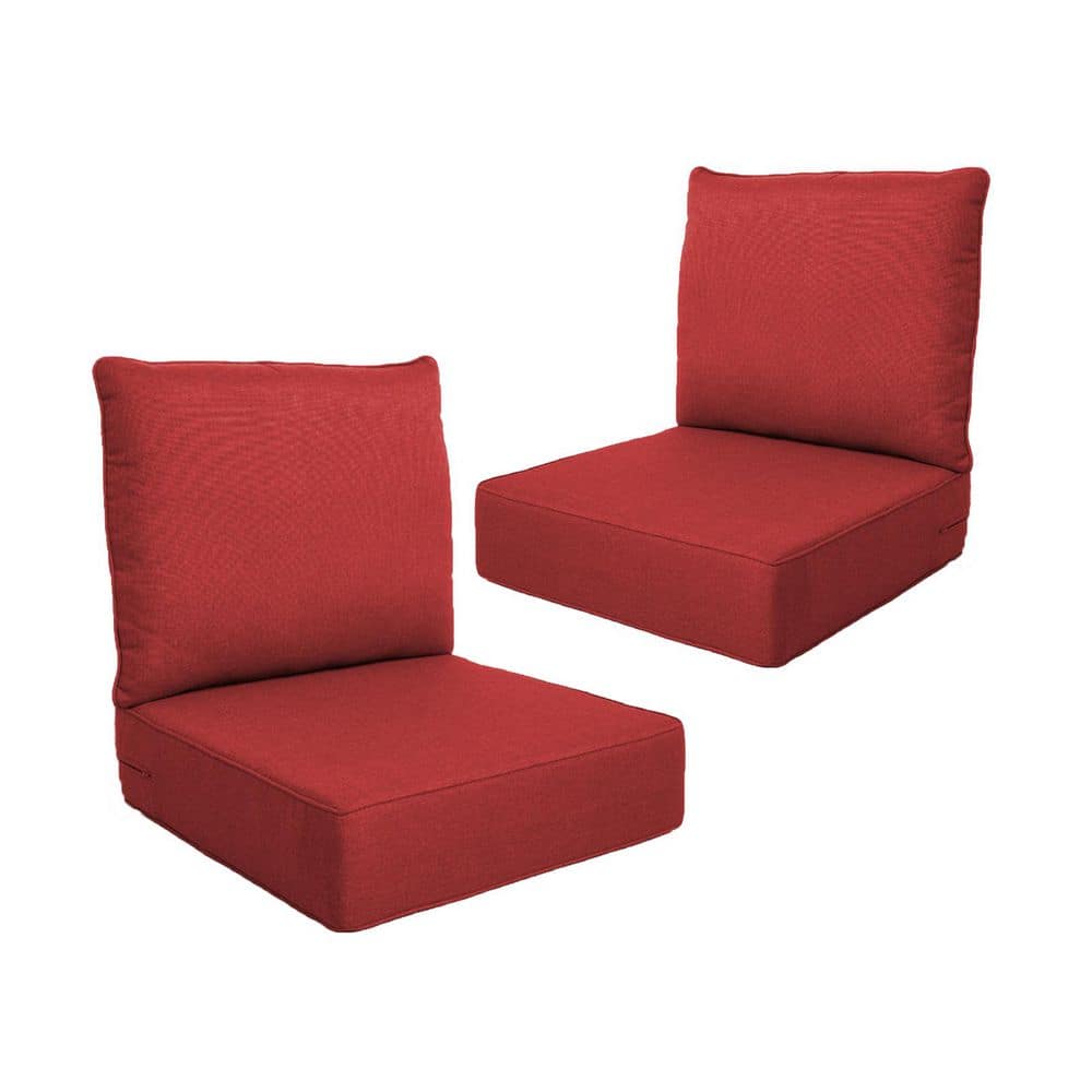 Duraolex 22 in. W x 24 in. D x 6 in. Thick 4-Piece Deep Seating Outdoor Lounge Chair Olefin Cushion, Red price history on PriceWatchPro