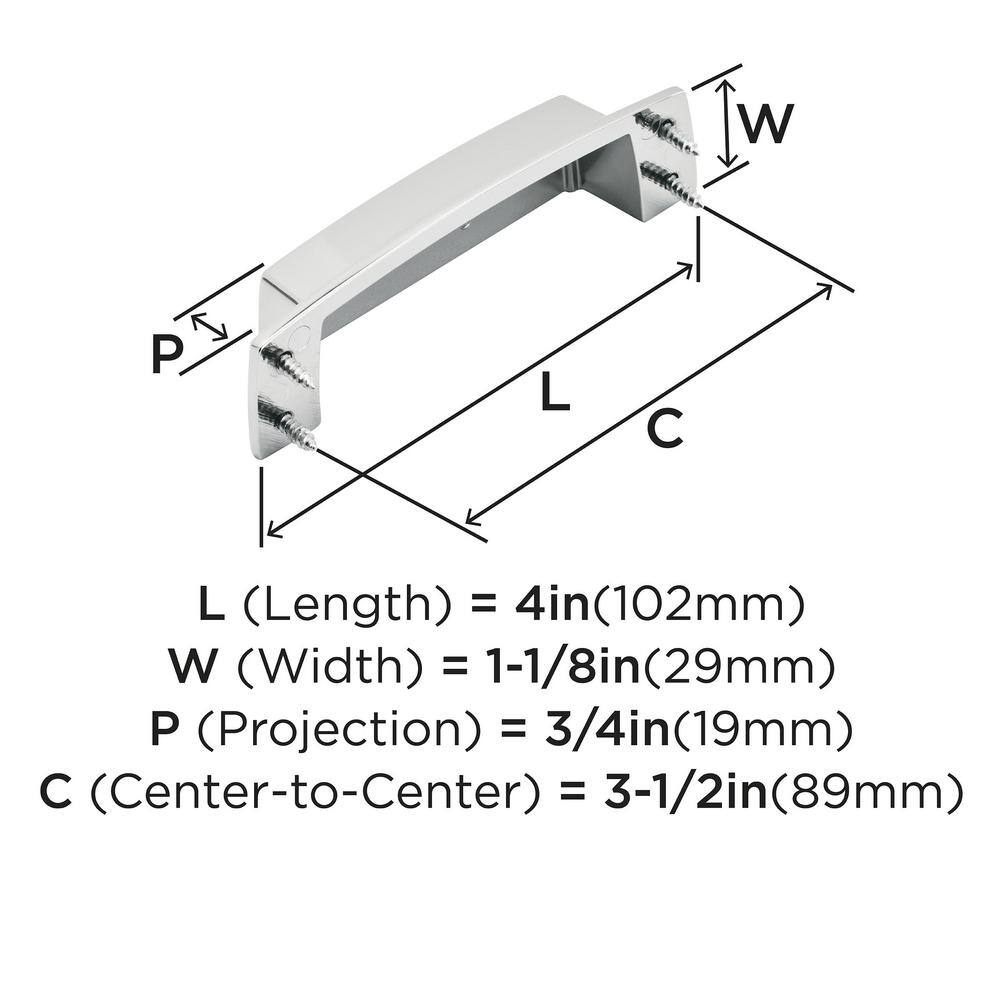 Polished Chrome Cabinet Cup Pull with Mounting Hardware